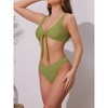 INSPIRE CHIC Women's Lace Up Decoration Push Up Bikini Sets, Wide Strap Top Triangle Bottom Swimwear Bathing Suits 1 Set - 2 of 4