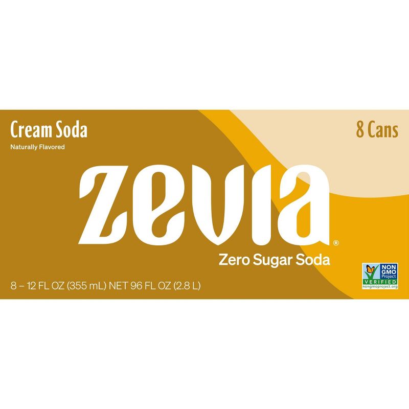 Zevia Cream Soda Zero Calorie Soda - 8pk/12 fl oz Cans, 3 of 7