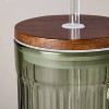 21oz Fluted Glass Tumbler with Wood Lid - Hearth & Hand™ with Magnolia - 4 of 4