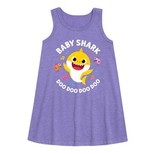 - Baby Shark - Baby Shark Doo Doo Doo Doo Graphic Sleeveless Aline Dress - 1 of 4