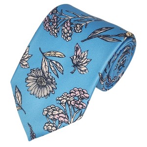 Men's Floral Printed Design 100% Micro Fiber 3.25" W x 58" L Necktie - 1 of 3