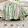 Amelie Home Striped Faux Fur Throw Blanket for Sofa, Bed, or Chair - 3 of 4