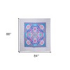 HomeRoots 88" X 84" Blue Red And White Floral Cotton Hanging Tapestry - 3 of 4