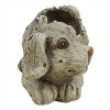 Alpine Corporation Playful Dog Outdoor Novelty Planter with Drainage Hole 9"x9"x5": Resin Animal-Shaped, Freestanding Patio Decor - 2 of 4
