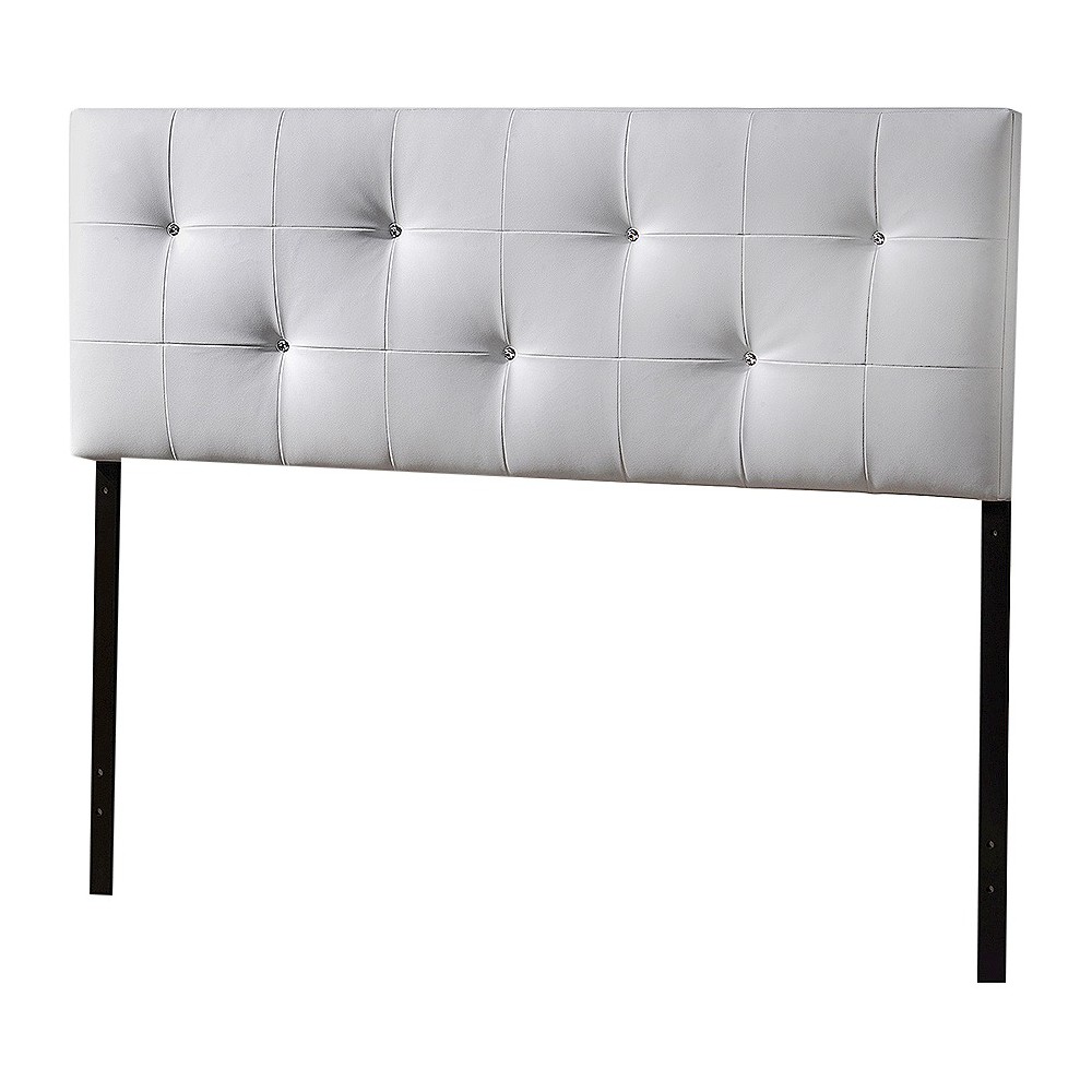Photos - Bed Frame Kirchem Modern and Contemporary Faux Leather Headboard with Faux Crystal B