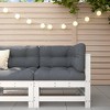 vidaXL Corner Sofa - Modular Outdoor Lounge Set with Comfortable Cushions, Solid Pine Wood Construction, Ideal for Patio & Garden, White Finish - 2 of 4