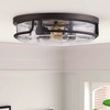 Dewdrop Flush Mount Ceiling Light Black Industrial Fixture with Clear Seeded Glass Shade for Bedroom Kitchen - 3 of 4