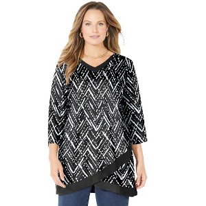 Catherines Women's Plus Size Layered Hem Top - 1 of 4