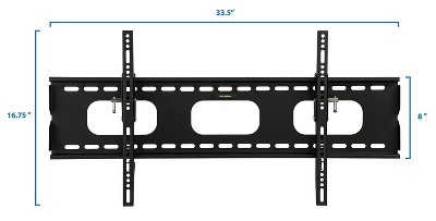 Black Steel Low-Profile Tilting TV Wall Mount for 42-90 inch Screens