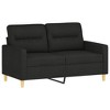 vidaXL Fabric Sofa Set with Cushions - Stylish Modern Ensemble Furniture for Indoor Living Room, Lounge Space - Black - 2 of 4