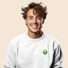Dalix Alien Embroidered Fleece Crewneck Long Sleeve Sweatshirt Mens - 3 of 4