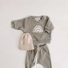 MyKids-Usa Baby Rainbow Sun Pattern Hoodies Combo Pants Sets - 2 of 3