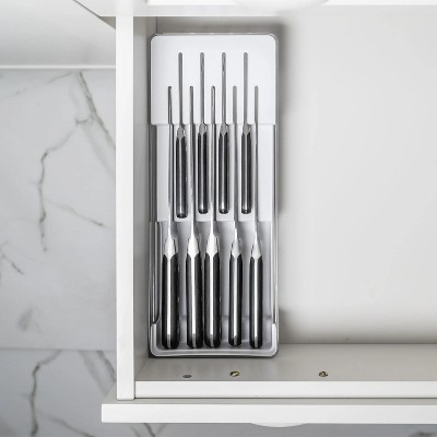OU In Drawer Knife Organizer, Compact Knife Holder, Utensil Storage Drawer Insert, Kitchen Organizer, Hand Wash — фото 3