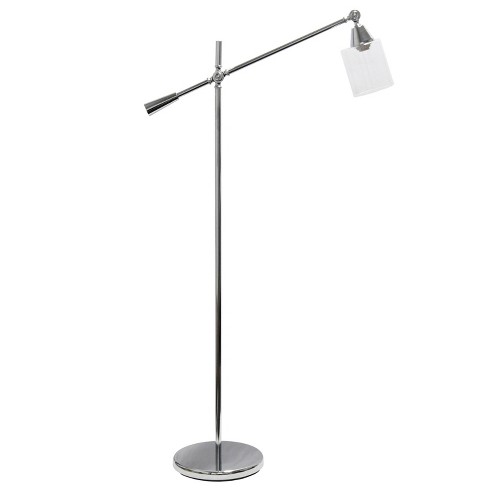 Swing Arm Floor Lamp with Glass Cylindrical Shade - Lalia Home - image 1 of 4