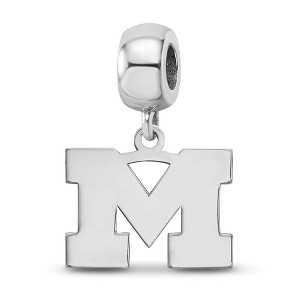 Black Bow Jewelry Sterling Silver Michigan Wolverines NCAA Bead Charm - 1 of 4