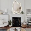 Beautyolove 28 in. W x 36 in. H Irregular Beige Flannelette Framed Wall Mirror Asymmetrical Decorative Wall Mirror - 3 of 4