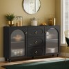 Hommoo 59" Modern Sideboard Buffet with 2 Acrylic Doors and 3 Drawers - 2 of 4
