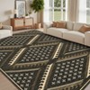 9'x12' Modern Geometric Bedroom Rugs, Washable Non Slip Large Throw Carpet for Living Room, Low Pile Stain Resistant Dining Room Rugs, Brown - 2 of 4