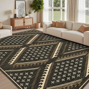 Garvee Modern Geometric Area Rug Soft Non Slip Foldable Accent Rug Washable Low Pile Rug - 1 of 4
