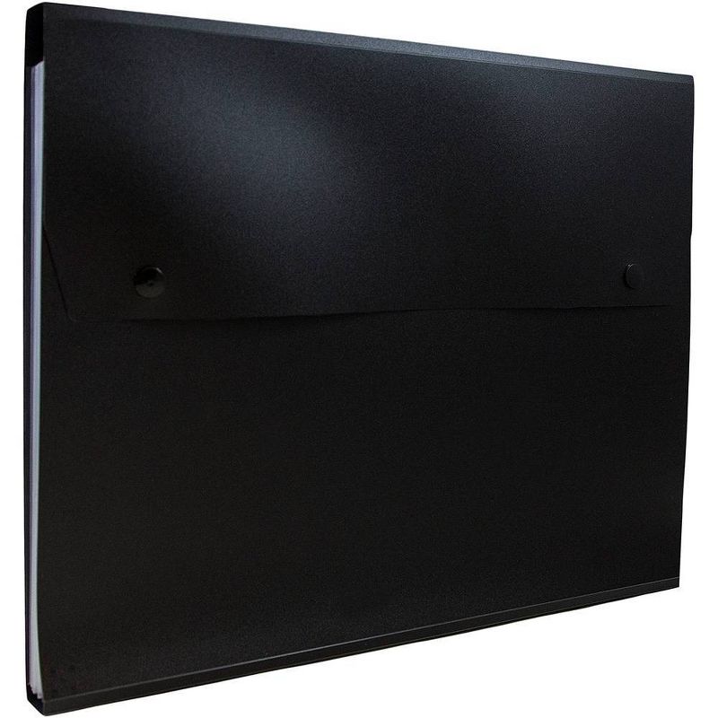 JAM Paper 9" x 13" 6 Pocket Plastic Expanding File Folder with Snap Closure - Letter Size - Black, 4 of 5