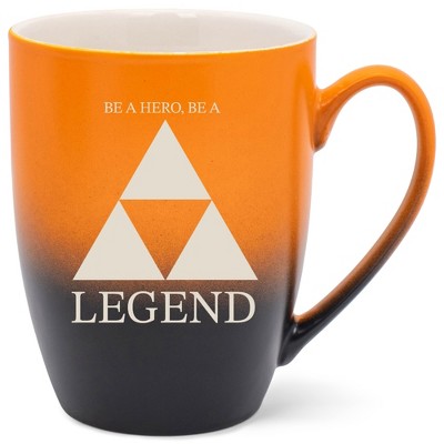 100 North Three Scales 10 Ounce Orange and Black Two Toned Ombre, Comfortably Fits Your Hands, Ceramic Tea Coffee Cup Mug, Be A Hero, Be A Legend