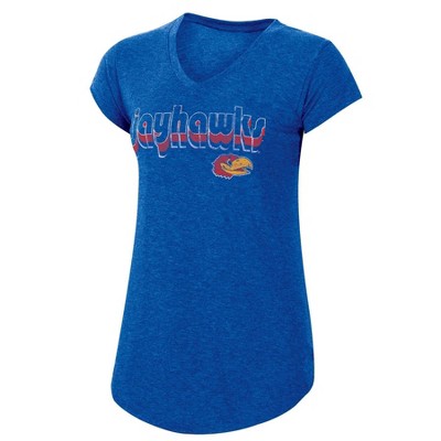 NCAA Kansas Jayhawks Women's Short Sleeve V-Neck T-Shirt