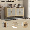 ORRD Rustic Sideboard Buffet Cabinet with Decorative Rattan Doors, Natural Wood Storage Cabinet for Entryway, Dining Room, Kitchen or Living Room - 4 of 4
