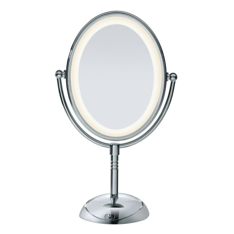 Conair Double-Sided LED Lighted Satin Nickel Finish Cosmetic Mirror - 1x &#38; 7x Magnification, 4 of 6
