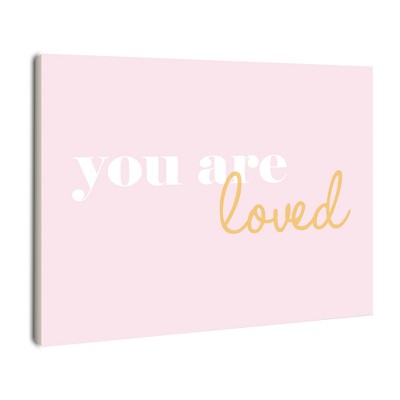 You Are Loved On Pink Background Wall Plaque Art (10"x15"x0.5") - Stupell Industries