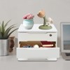 YIYIBYUS 3Tiers Wooden Desktop Storage Box, Desk Organizer with Lockable Drawers - 2 of 4
