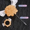 Unique Bargains Wedding Camellia Flower Groom Boutonnieres Lapel Pins for Men 1 Pc - 2 of 4