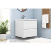 23.6" Wall-Mounted Bathroom Vanity with White Resin Sink, Floating Timber Cabinet, Soft-Close Hinges & Open Back for Easy Installation - 2 of 4