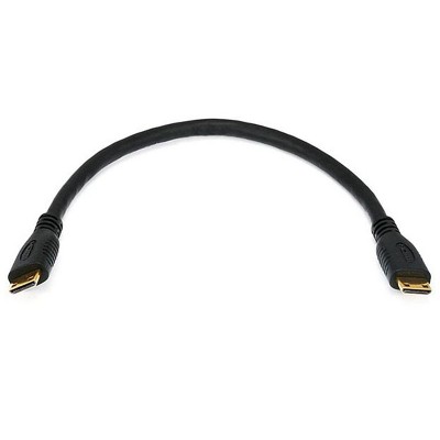 Monoprice High Speed HDMI Cable - 0.75 Feet - Black | with HDMI Mini Connector, 4K @ 24Hz, 10.2Gbps, 30AWG, CL2