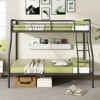 Tangkula Twin Over Full Bunk Bed Heavy-Duty Metal Bunk Bed Frame with Full-Length Guardrail and Slanted Ladder Black/White - 3 of 4