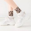 Anna-Kaci Women's 3-Pack Crew Socks with Ribbed Leopard Print Cuffs and Soft Stretch Knit Design - 2 of 4