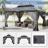 ALAULM Wall Mount Gazebo Outdoor Pergola, Hardtop Lean to Gazebo Canopy Awnings with Sloped Roof and Sturdy Steel Frame, for Patio, Deck, Backyard - 2 of 4