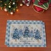 Unique Bargains Christmas Place Mats Flax Light Blue White 11.8"x17.7" 2 Pcs - 2 of 4