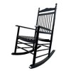 Lyngins Solid Populus Wood Outdoor Accent Chair – Wide Seat & Armrests, Slatted Back, 250 LBS Weight Limit, Wooden Porch Rocking Chair - 4 of 4
