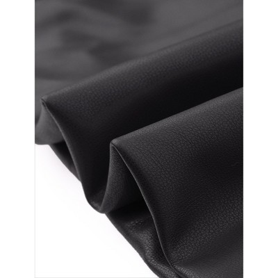 INSPIRE CHIC Women's Lapel Slim Fit Long Sleeve Zip Faux Leather Jacket Coat Large Black — фото 4