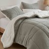 Okak All Size 3-Piece Imitation Lambswool Bed Comforter Set with Pillow Shams,Comfortable Lightweight Quilt Bedding Sets,Machine Washable - 3 of 4