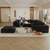 118.2" Corduroy Cloud Feather-filled L-Shaped Sectional Sofa with Deep Seat, Double-Layer Design, Removable Cushions, No Assembly, and DIY Combination - 2 of 4