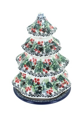 Blue Rose Polish Pottery Noelle Small Christmas Tree Luminary : Target