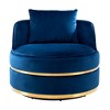 TOAOTBNBO 360° Swivel Accent Chair with Pillow, Oversized Armchair with Soft Cushion Velvet Fabric Barrel Chair for Apartment - 2 of 4