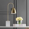 26" Metal Ana Arched Table Lamp (Includes LED Light Bulb) Gold - JONATHAN Y: Marble Base, Modern Design, Inline Switch - 2 of 4