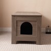 31.50"Cat Litter Box Enclosure, Litter Box Furniture Hidden with Barn Door, Wooden Cat Washroom Furniture, Cat House, Greige - image 2 of 4