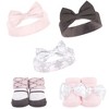 Hudson Baby Infant Girl 10Pc Headband and Socks Set, Berry Floral Damask, 0-9 Months - 3 of 3