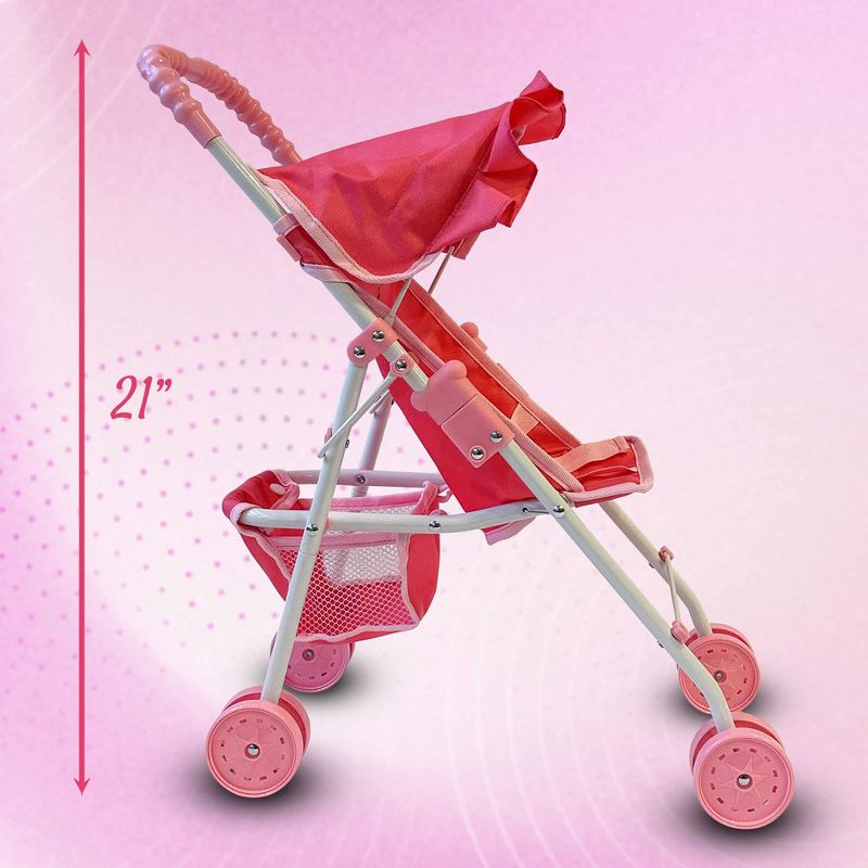 The New York Doll Collection Baby Doll Stroller - My First Toy Stroller for Kids, 6 of 10