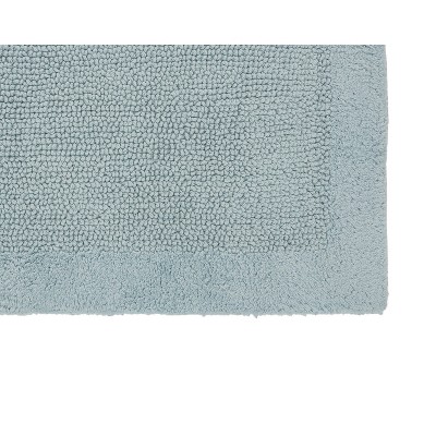 Blue 100% Cotton Reversible Tufted Bathroom Rug Set