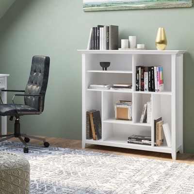 TOAOTBNBO Wood Bookshelves with 8 Cube Storage Cabinet, Open Bookcase with Tapered Legs Wide Display Book Shelf for Entryway