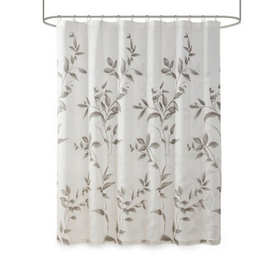 LunaLulinlk Burnout Printed Shower Curtain Grey 72x72"